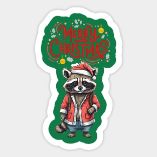 Christmas Raccoon Sticker